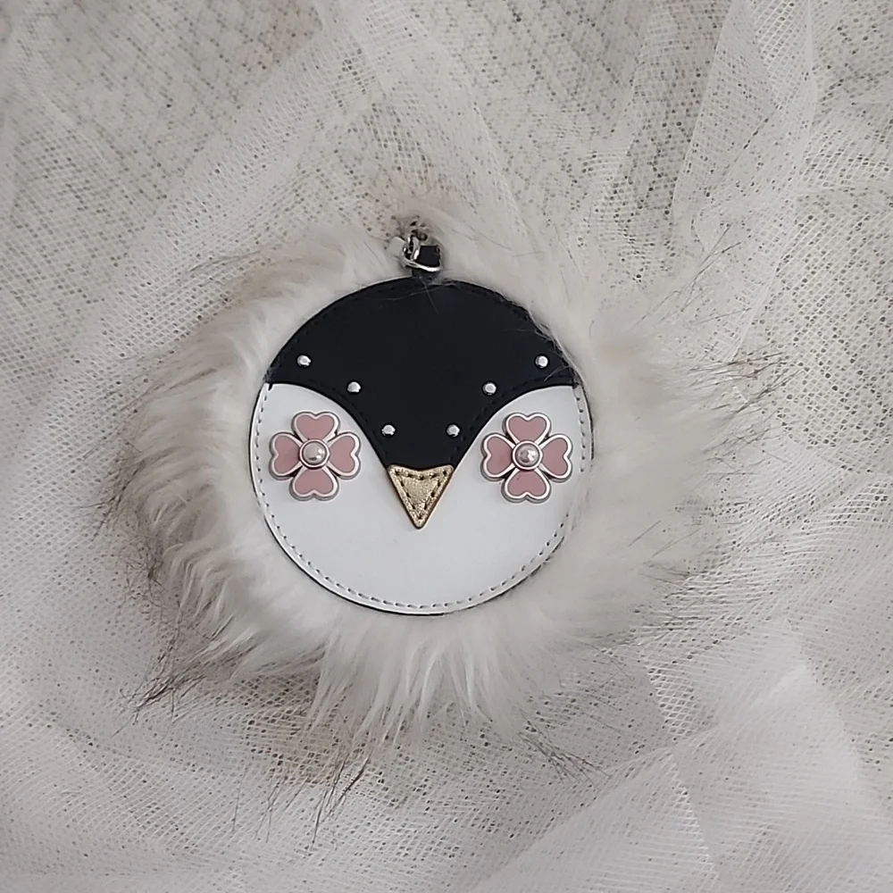 Kate Spade Penguin Black and White Pearl Key Chain